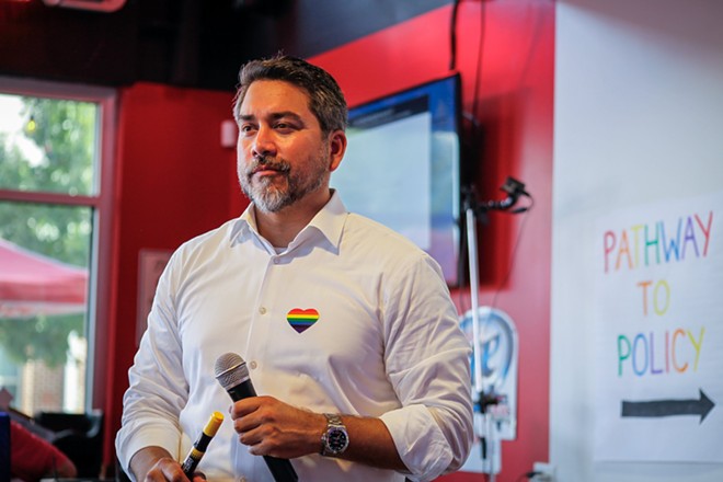 Roberto Treviño speaks at a public appearance during his third term on city council. - Facebook / Councilman Roberto C. Treviño