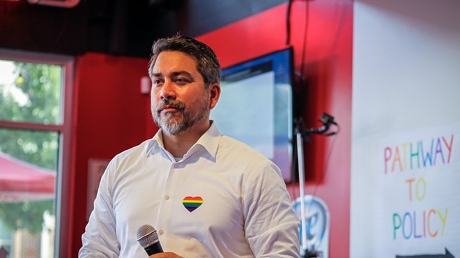 Roberto Treviño speaks at a public appearance during his third term on city council.