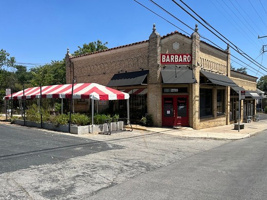 Barbaro
2720 McCullough Ave., (210) 320-2261, barbarosanantonio.com
Grab a seat at the bar and prepare to get boozy — especially if you stop by during happy hour.  Barbaro features a full bar so you can have your drink of choice while munching on one of their delicious wood-fired pizzas, making it an obvious choice when you want to dine alone and eat well.