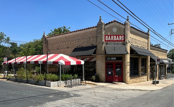 Barbaro
2720 McCullough Ave., (210) 320-2261, barbarosanantonio.com
Grab a seat at the bar and prepare to get boozy — especially if you stop by during happy hour.  Barbaro features a full bar so you can have your drink of choice while munching on one of their delicious wood-fired pizzas, making it an obvious choice when you want to dine alone and eat well.