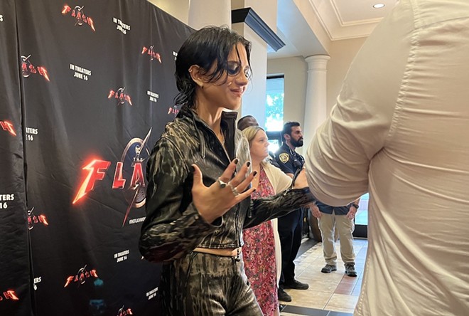 Sasha Calle answers questions from the media during an appearance at the Palladium Theater. - Brandon Rodriguez