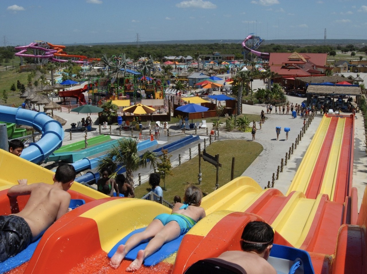 Hawaiian Falls, Waco
900 Lake Shore Dr., Waco, (254) 892-0222, hfalls.com
If you find yourself in Waco, know that there’s at least one thing to do: head to Hawaiian Falls. The outpost of this water park chain features a number of ways to get wet — from the Kona Kooler lazy river to slides like the Tsunami and Tempest Tower.