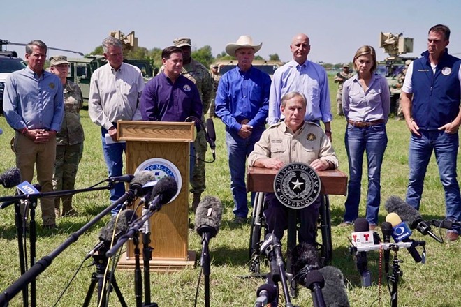 Gov. Greg Abbott speaks during a press conference during the early stages of Operation Lone Star. - Instagram / govabbott