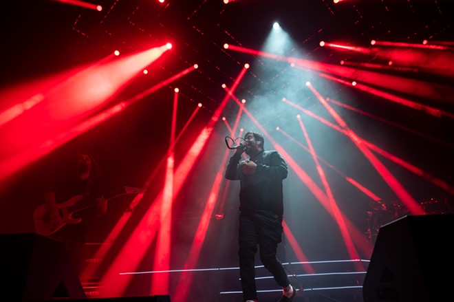 Deftones singer Chino Moreno never let the energy wane during Tuesday's show. - Jaime Monzon