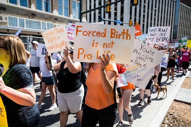 San Antonio women march in support of abortion rights earlier this year. - Jaime Monzon