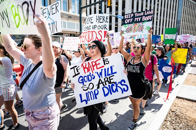 Protesters take to San Antonio streets during a march this spring to protect abortion rights. - Jaime Monzon