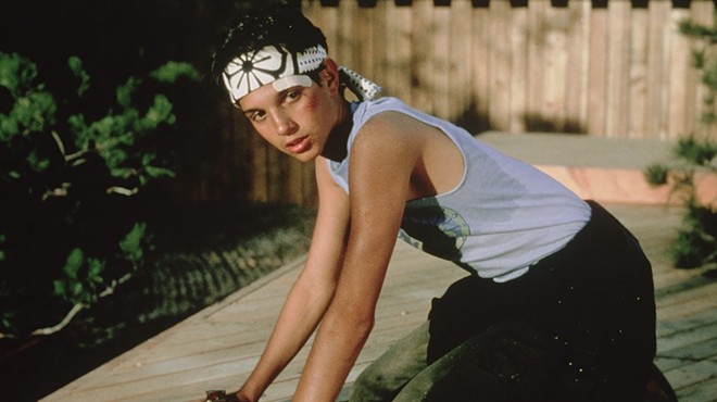 Ralph Macchio plays Daniel LaRusso in The Karate Kid.