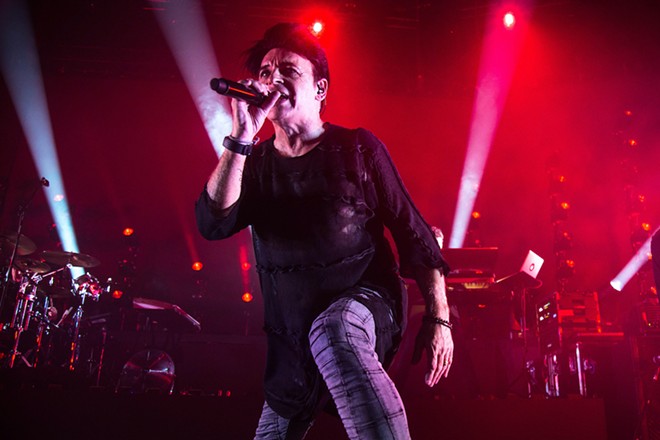 Gary Numan belts it out during a recent performance. - Shutterstock / Tom Rose