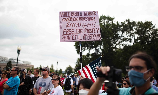 Insurrection supporters at a "Justice for J6" rally in Washington D.C. in 2021. - Shutterstock / Johnny Silvercloud