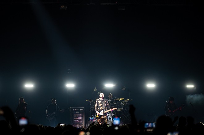 Smashing Pumpkins frontman Billy Corgan performs at San Antonio's new Tech Port Center + Arena. - Jaime Monzon