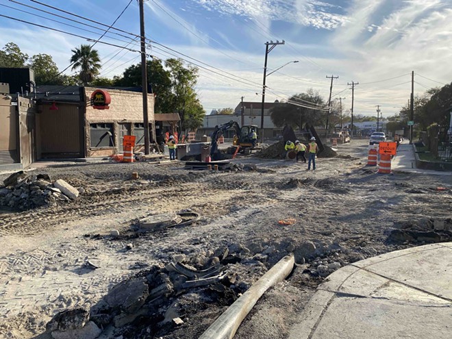 While the promise of new and better sidewalks along St. Mary's is laudable, it seems to be taking forever to get them. - Sanford Nowlin