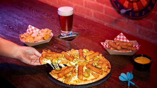 Tombstone Pizza's new Bar Snacks Pizza is topped with salty, deep-fried snacks.