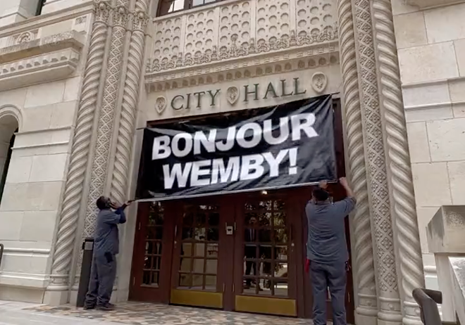 San Antonio City Hall raises welcome banner ahead of Victor Wembanyama's arrival