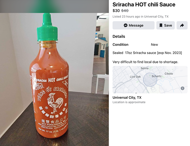 As of Tuesday, July 11, this bottle has a $30 price tag, down from an original $40. - Screenshot / Facebook Marketplace